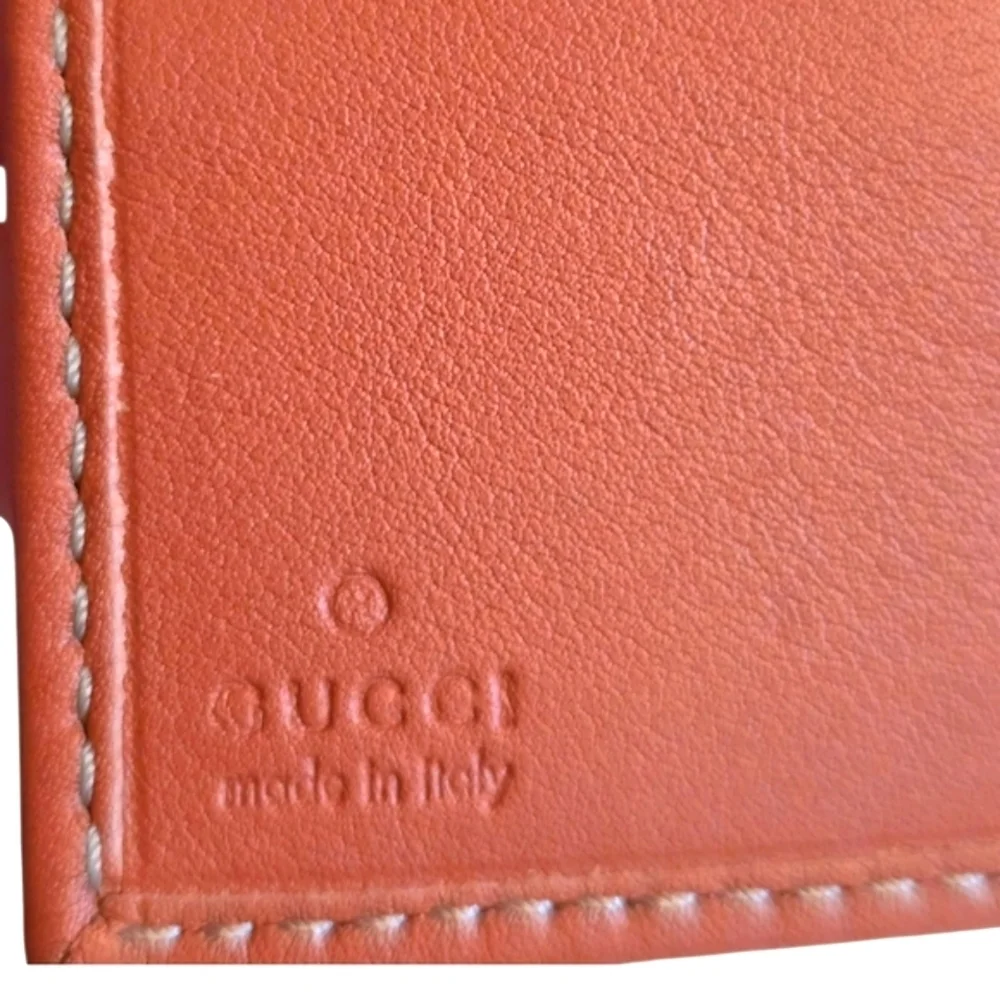 Vintage Gucci Diamante Canvas Bifold Wallet - Rust Leather Trim & GG Emblem - Picture 14 of 16
